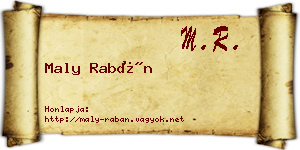 Maly Rabán névjegykártya